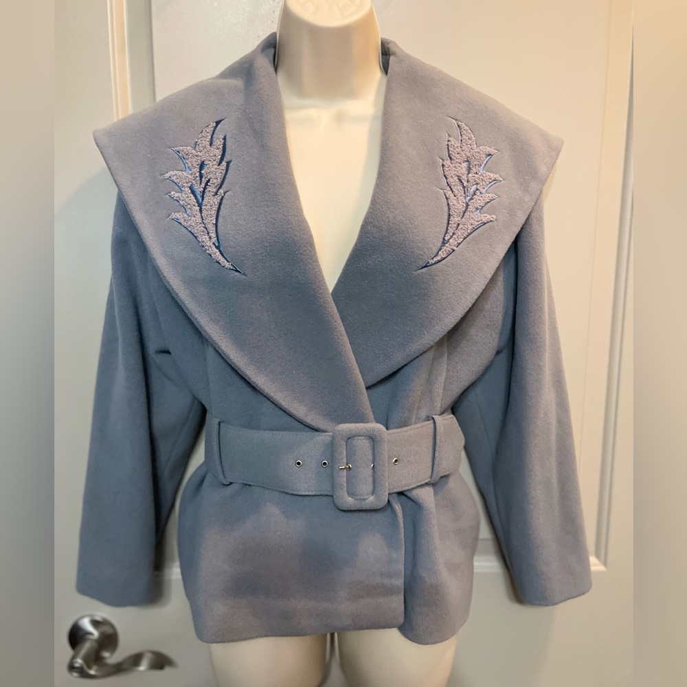 Zapa wool jacket with blue pastel design